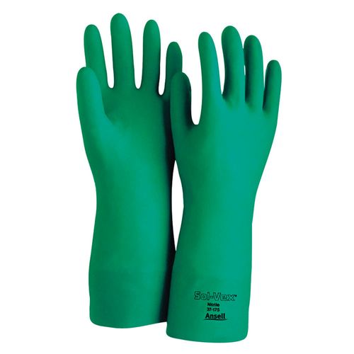 Guante de Nitrilo Verde Solvex 15 Mil Ansell 56-450