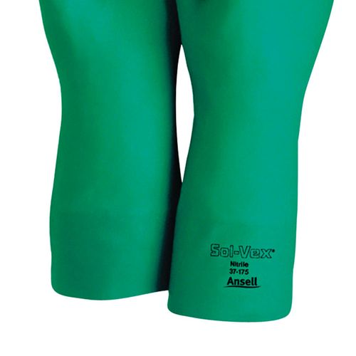 Guante de Nitrilo Verde Solvex 15 Mil Ansell 56-450