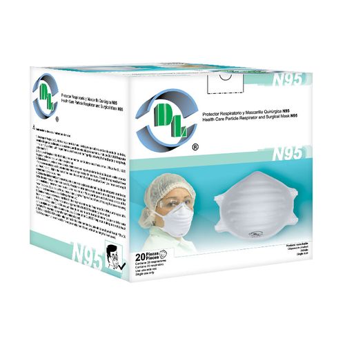 Mascarilla Quirúrgica DL N95 Hospitalaria caja con 20 piezas