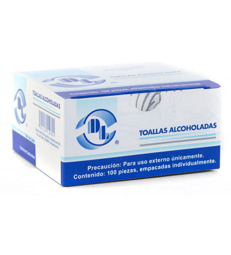 Toallitas Alcoholadas Caja con 100 Piezas