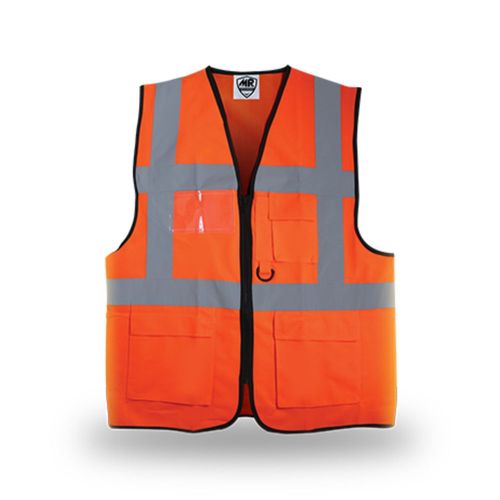 Chaleco Rescatista Naranja con Reflejante  MR SR1013-NJ