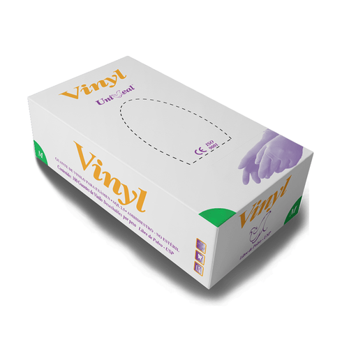 Guante de Vinyl Libre de Polvo Uniseal 100 piezas
