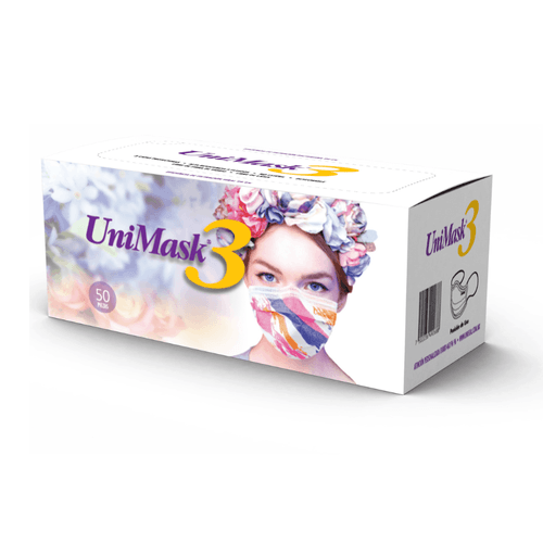 Cubreboca Quirúrgico Tricapa UniMask3 Multicolor 50 piezas