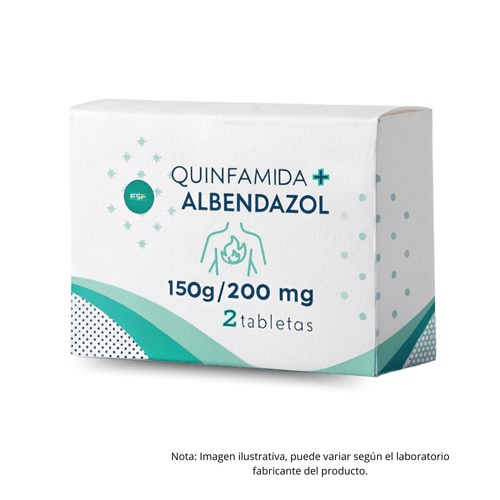 Quinfamida con Albendazol 150/200 mg