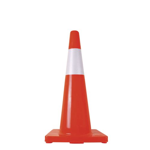 Cono de Seguridad Base Naranja de 71 cm y Reflejante Dermacare SE-CO71-R