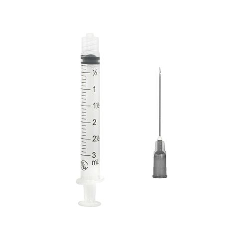Jeringa estéril y desechable de 3 ml, con Aguja