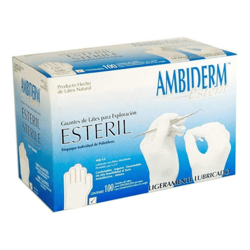 Guante Latex Estéril Ambiderm Caja 100 Piezas
