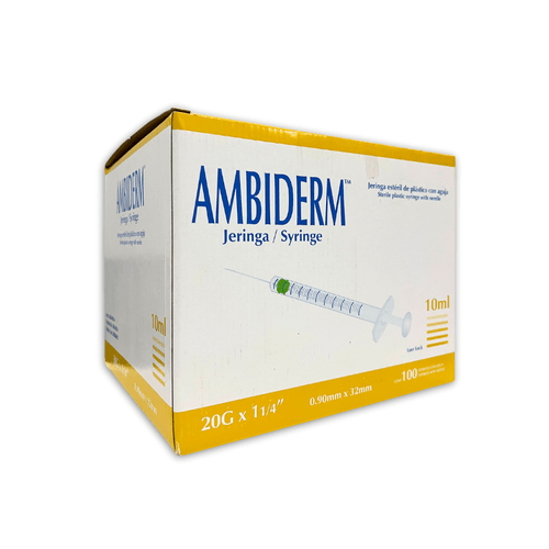 Jeringa con Aguja Ambiderm 10ml 100pz