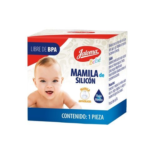 Mamila de Silicón Anticólicos Flujo Medio Jaloma 1 pza