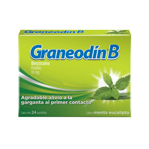 Pastillas Graneodín B Sabor Menta-Eucalipto 10 mg Caja c/24