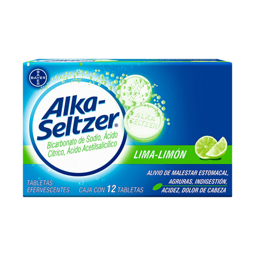 Tabletas Efervescentes Alka-Seltzer Sabor Lima-Limón 1.700/1.0/0.325 g Caja c/12