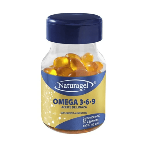 Cápsulas Omega 3-6-9 Pescado, Linaza y Oliva Naturagel Caja c/60 700 mg