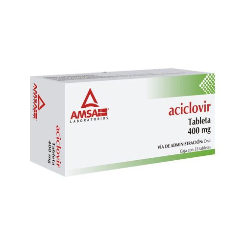 Tabletas Aciclovir Amsa 400 mg Caja c/35