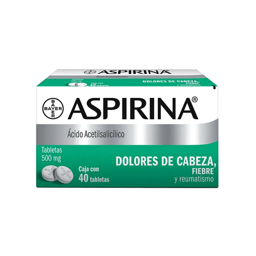 Tabletas Aspirina 500 mg Caja c/40