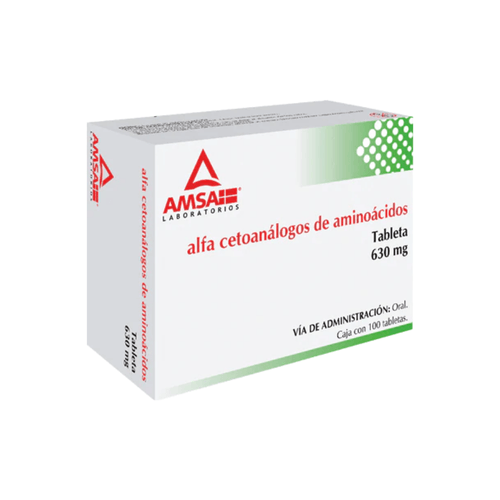 Tabletas Alfa Cetoanálogos de Aminoácidos Amsa 630 mg Caja c/100