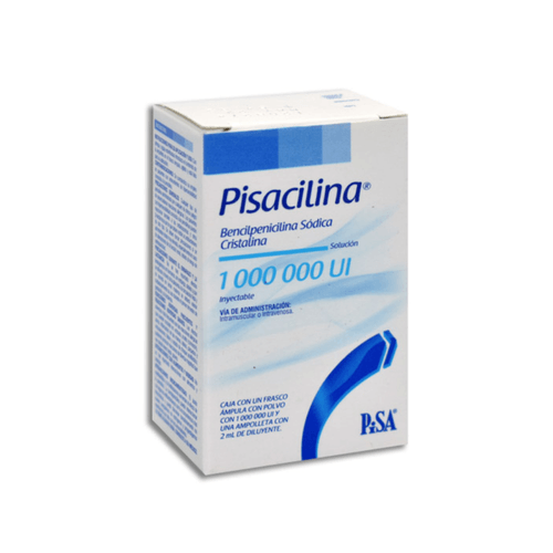 Solución Inyectable Pisacilina Frasco Ampolla 1,000,000 UI/2 ml