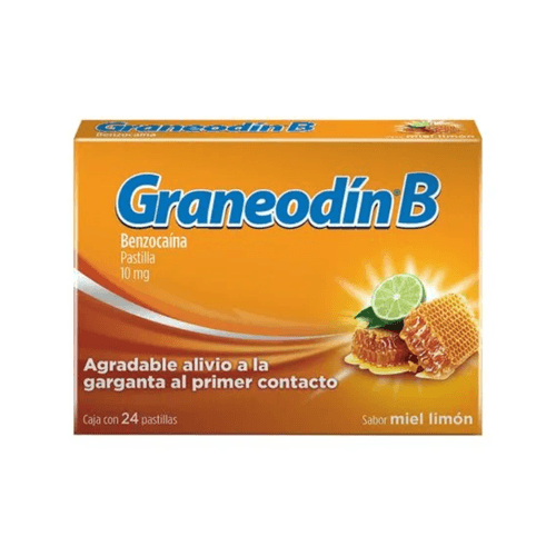 Pastillas Graneodín B Sabor Miel-Limón 10 mg Caja c/24