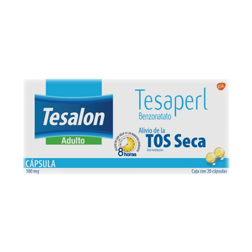 Cápsulas Tesalon Tesaperl Adulto 100 mg Caja c/20