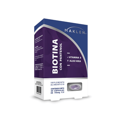Cápsulas Biotina con Pantenol Maklen Caja c/30 700 mg