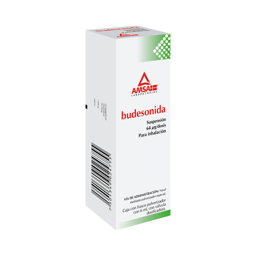 Suspensión Nasal Budesonida Amsa Frasco 6 ml c/120 Dosis 64 mcg