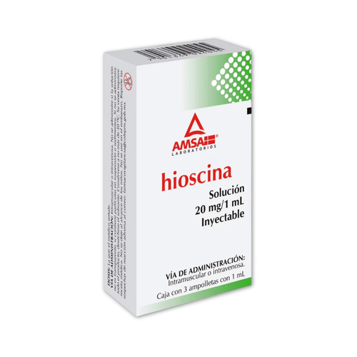 Solución Inyectable Hioscina Amsa Caja c/3 Ampollas 20 mg/1 ml