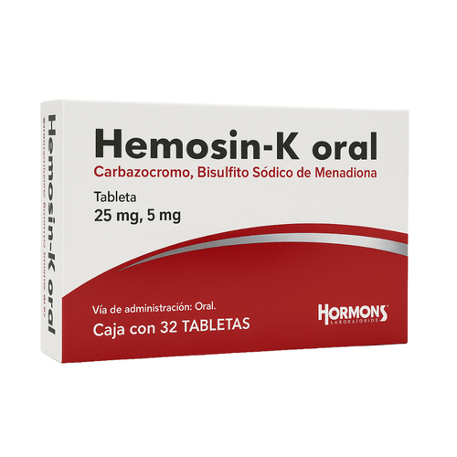 Tabletas Hemosin-K 25/5 mg Caja c/32