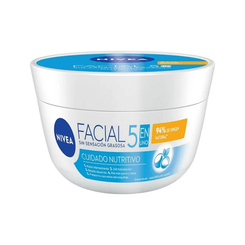 Crema Facial Nivea 5en1 Cuidado Nutritivo Tarro 200 ml