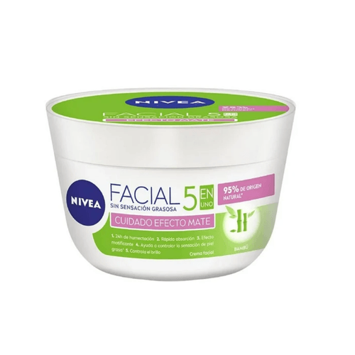 Crema Facial Nivea 5en1 Cuidado Efecto Mate Tarro 200 ml