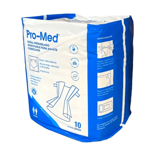 Pañal predoblado desechable Pro-Med (adulto/cubrecama)