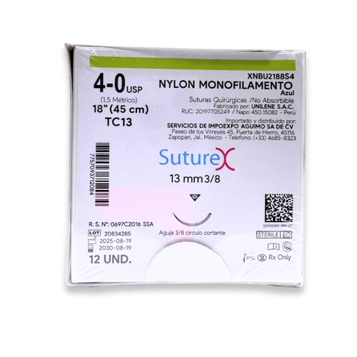 Sutura Suturex de Nylon Monofilamento No Absorbible