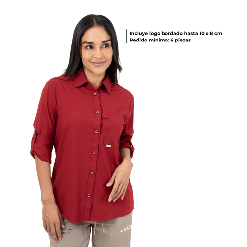 Camisa MAJA CORP® Dama Color Tinto