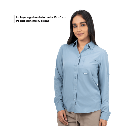 Camisa MAJA CORP® Dama Color Azul Acero